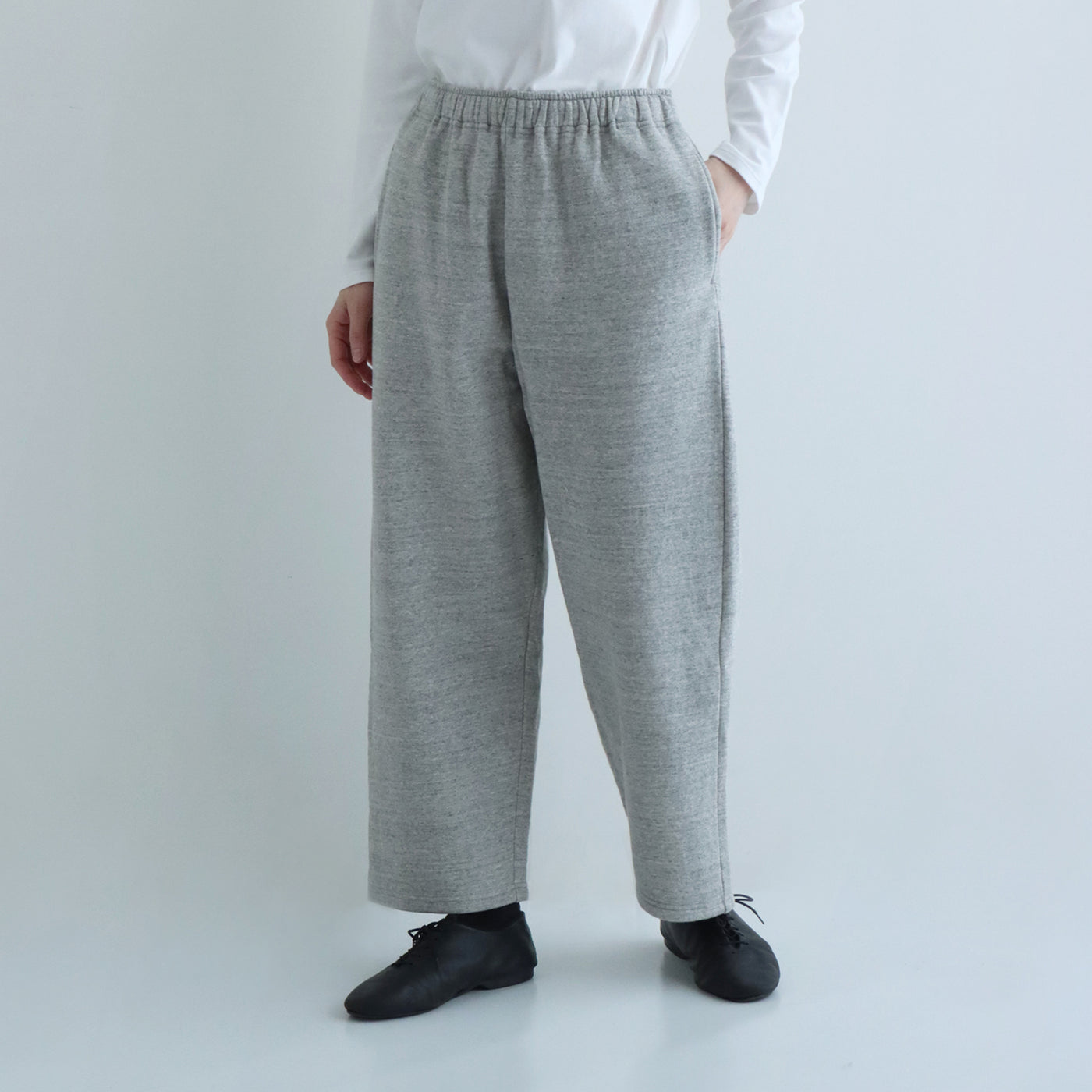 印半纏／ゆったりパンツ／お洒落モンペ/新品半纏／グレー dmon1_kago.jpg